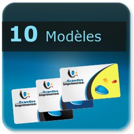 Cartes de visite 10 Modèles (prix pour 10 visuels différents - la quantité représente le total des 10 Modèles )
