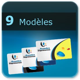 Cartes de visite 9 Modèles (prix pour 9 visuels différents - la quantité représente le total des 9 Modèles )