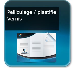 100 depliant Vernis, Plastifié, Pelliculage