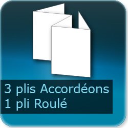 Dépliants / Plaquettes 3 plis accordéon + 1 pli roulé