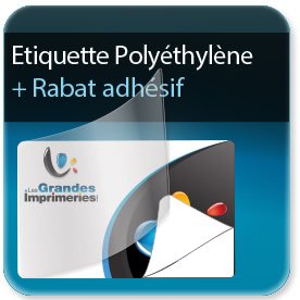 Autocollant & Étiquette Polyéthlène adhésif + rabat transparent