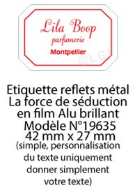Autocollant & Étiquette Etiquette en métal brillant, Format Rectangle coins cassés 4,2x2,7cm - modèle Blanc  - (film alu biodégradable, fibre de bois de cellulose) n19635- Livré en rouleau