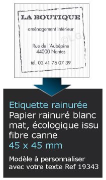 Autocollant & Étiquette Etiquette en papier rainuré mat, Format Carré 4,5x4,5 cm - modèle Blanc - n19343- Livré en rouleau