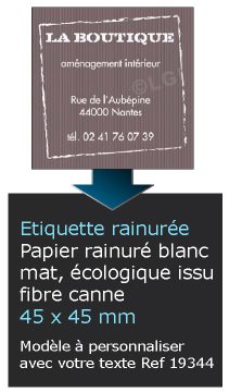 Autocollant & Étiquette Etiquette en papier rainuré mat, Format Carré 4,5x4,5 cm - modèle Gris foncé - n19344- Livré en rouleau