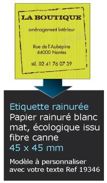 Autocollant & Étiquette Etiquette en papier rainuré mat, Format Carré 4,5x4,5 cm - modèle Vert - n19346- Livré en rouleau