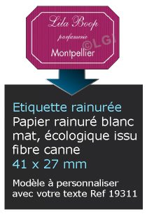 Autocollant & Étiquette Etiquette en papier rainuré mat, Format Rectangle 4,1x2,7 cm - modèle Rose cerise  -  n19311- Livré en rouleau