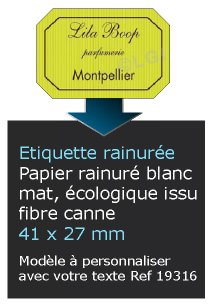 Autocollant & Étiquette Etiquette en papier rainuré mat, Format Rectangle 4,1x2,7 cm - modèle Vert  -  n19316- Livré en rouleau