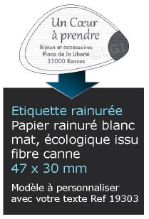 Autocollant & Étiquette Etiquette en papier rainuré mat, Format triangle 4,7x3 cm - modèle  Blanc - n19303- Livré en rouleau