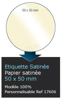 Autocollant & Étiquette Etiquette / autocollant papier Satin personnalisé, Format rond 5x5 cm - modèle personnalisé - n17606- Livré en rouleau