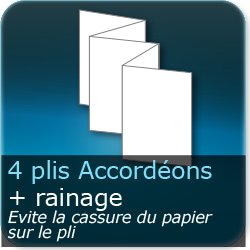 Dépliants / Plaquettes 4 plis accordéon + Rainage