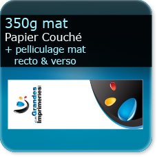 Marque pages 350g mat + pelliculage mat recto verso