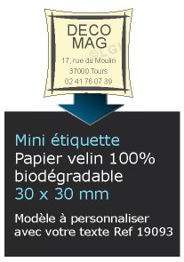 Autocollant & Étiquette Mini Etiquette / autocollant en papier velin mat, Format découpe spéciale carré 3x3 cm - modèle beige - n19093- Livré en rouleau
