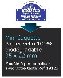 Autocollant & Étiquette Mini Etiquette / autocollant en papier velin mat, Forme Panneau de rue 3,5x2,2 cm - modèle bleu - n19123- Livré en rouleau