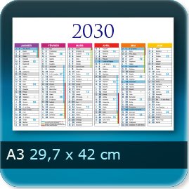 Calendriers A3 420x297mm