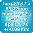 Cartes plastique / Tour de cou / Badge Larg. 85.47à85.72mm-Haut.53.92à54.03mm-Epais.+-0.08mm