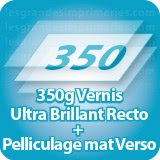 Autocollant & Étiquette 350g Vernis Ultra Brillant recto et  Pelliculage mat verso