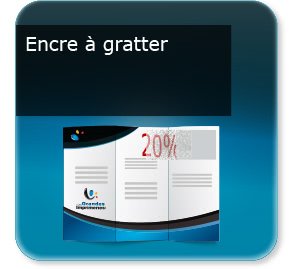 Document publicitaire plié en deux Encre à gratter