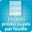Carnets de tickets 3 tickets prédécoupés par planche (quantité du site exprime le nombre de tickets)