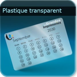 Calendriers Plastique transparent