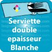 Pochette couvert addition serviette Serviette double epaisseur Blanche
