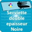 Pochette couvert addition serviette Serviette double epaisseur Noir