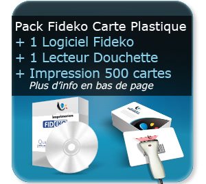 Carte de fidélité pizza Pack FIDECO logiciel + lecteur code barre (douchette) + 500 cartes plastique personnalisée